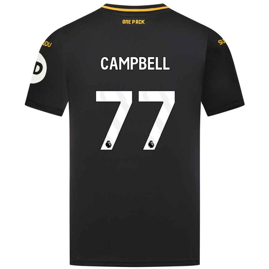 Damen Fußball Chem Campbell #77 Schwarz Auswärtstrikot Trikot 2024/25 T-Shirt Luxemburg