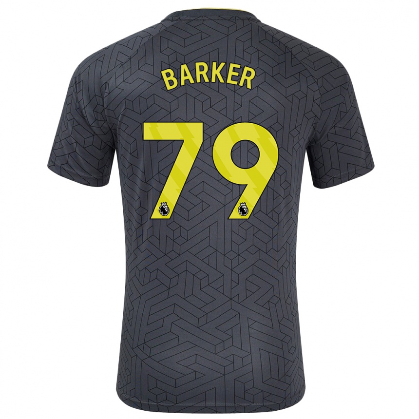 Damen Fußball Owen Barker #79 Schwarz Gelb Auswärtstrikot Trikot 2024/25 T-Shirt Luxemburg