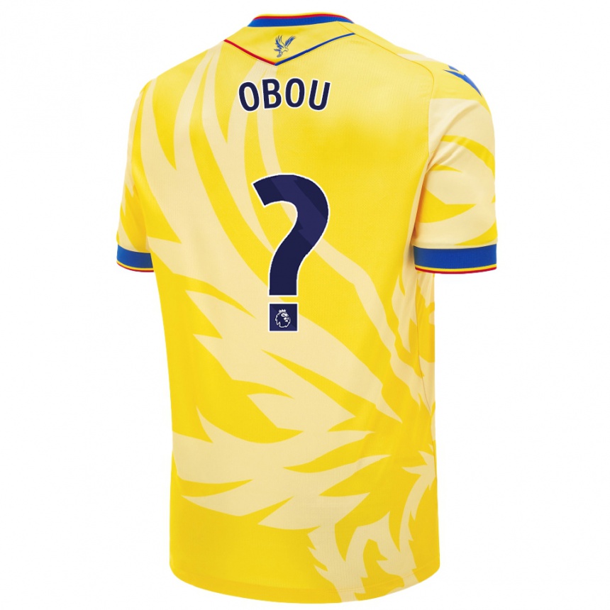 Damen Fußball David Obou #0 Gelb Auswärtstrikot Trikot 2024/25 T-Shirt Luxemburg