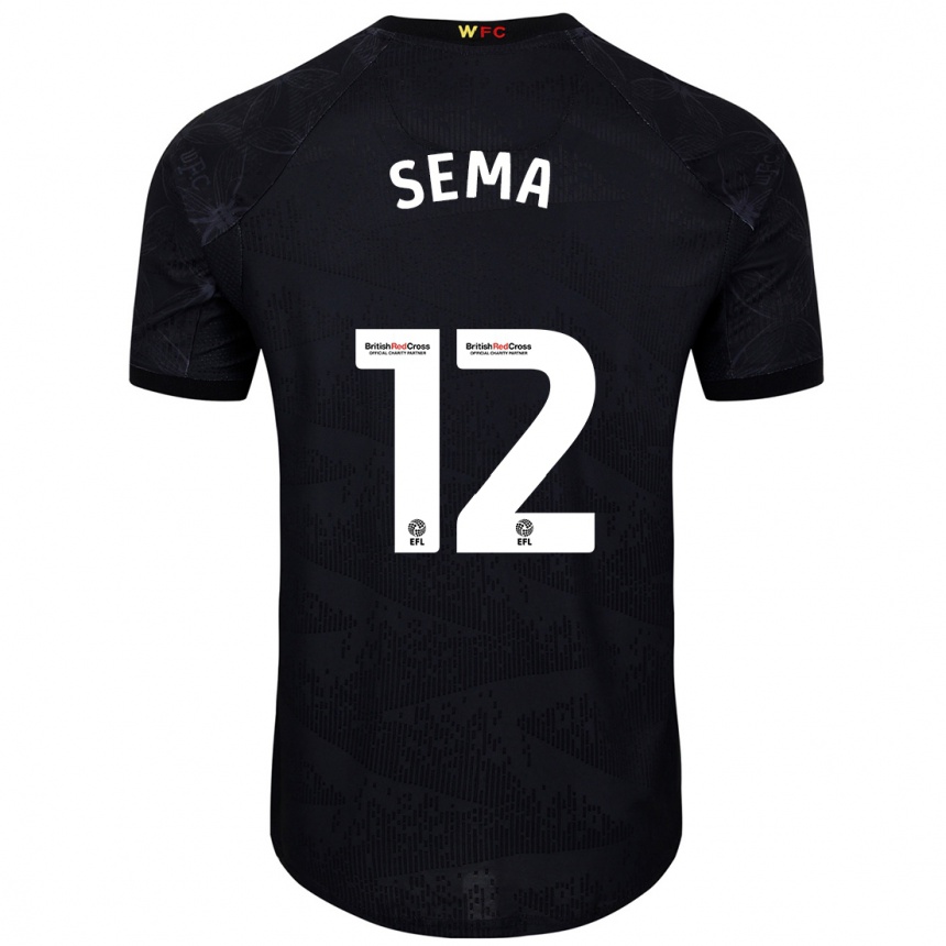 Damen Fußball Ken Sema #12 Schwarz Weiß Auswärtstrikot Trikot 2024/25 T-Shirt Luxemburg