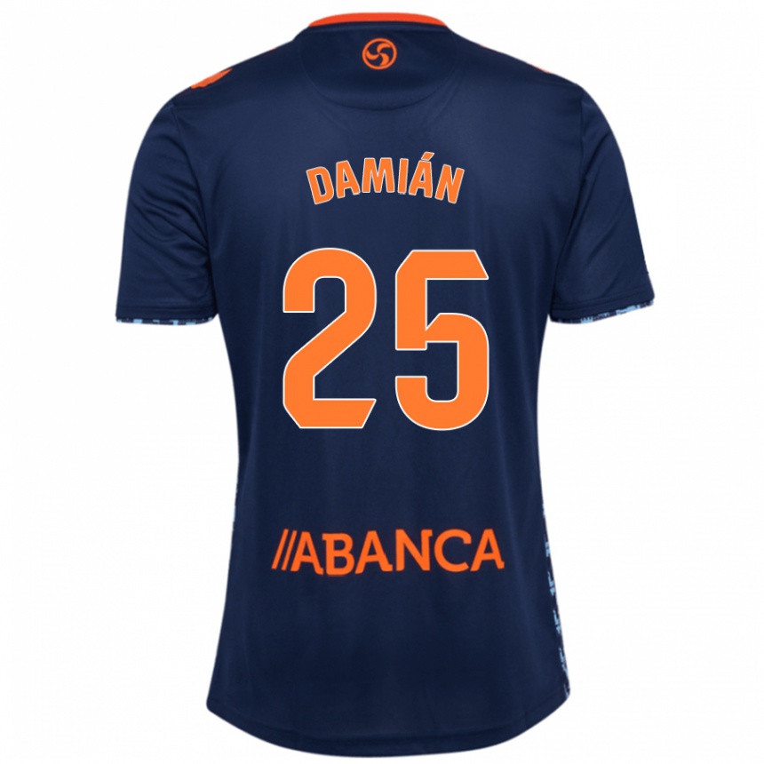 Damen Fußball Damián Rodríguez #25 Marineblau Auswärtstrikot Trikot 2024/25 T-Shirt Luxemburg