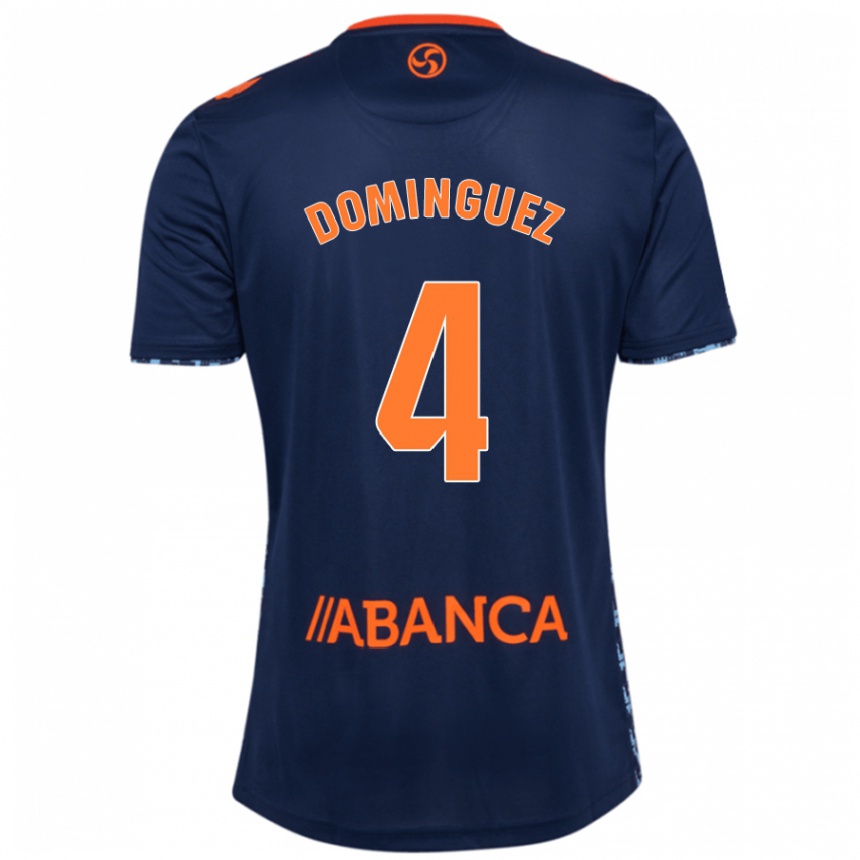 Damen Fußball Javi Domínguez #4 Marineblau Auswärtstrikot Trikot 2024/25 T-Shirt Luxemburg