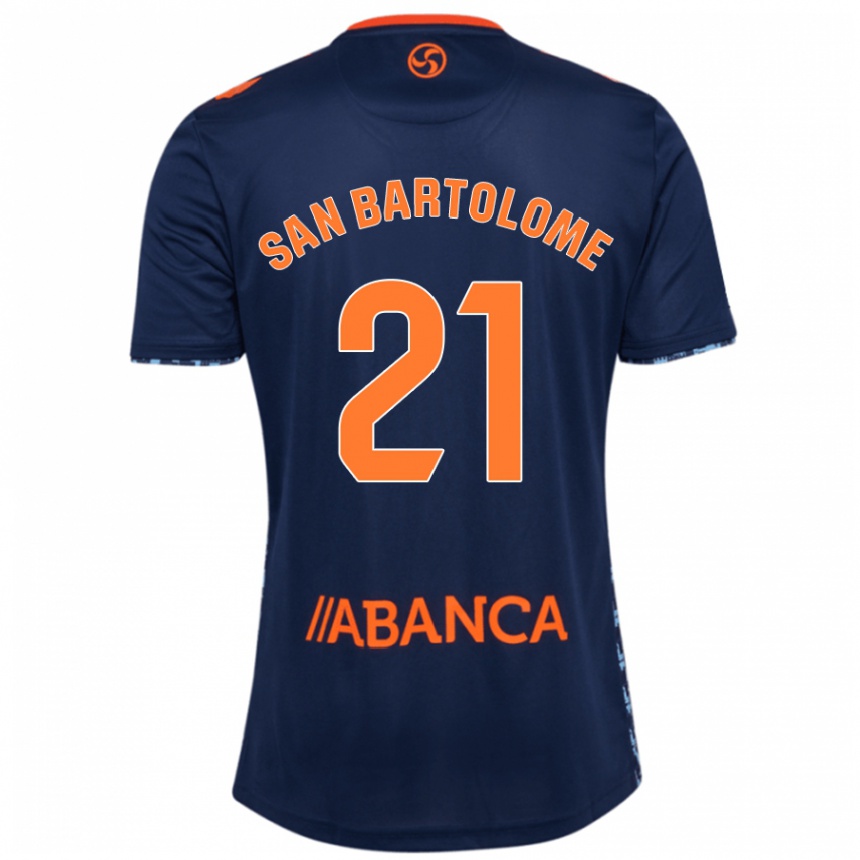 Damen Fußball Víctor San Bartolomé #21 Marineblau Auswärtstrikot Trikot 2024/25 T-Shirt Luxemburg