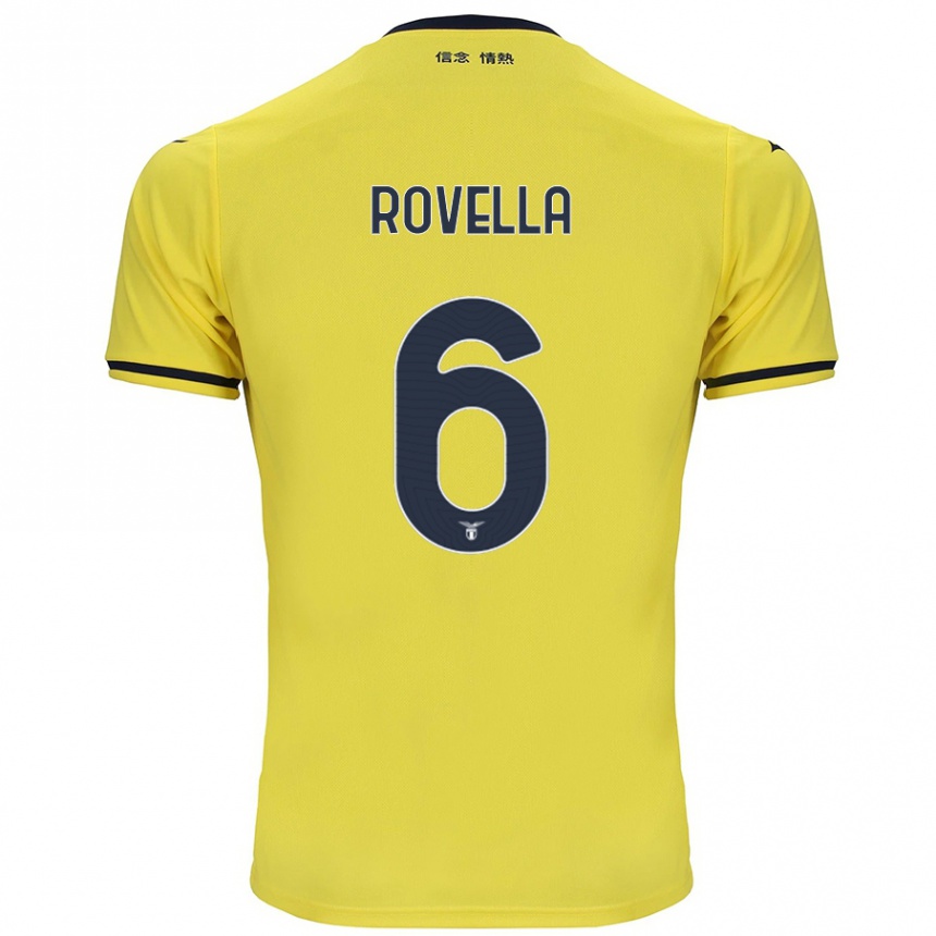 Damen Fußball Nicolo Rovella #6 Gelb Auswärtstrikot Trikot 2024/25 T-Shirt Luxemburg