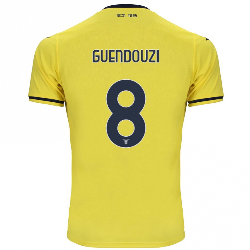 Damen Fußball Matteo Guendouzi #8 Gelb Auswärtstrikot Trikot 2024/25 T-Shirt Luxemburg