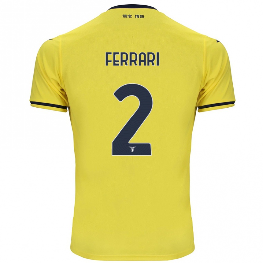 Damen Fußball Lorenzo Ferrari #2 Gelb Auswärtstrikot Trikot 2024/25 T-Shirt Luxemburg