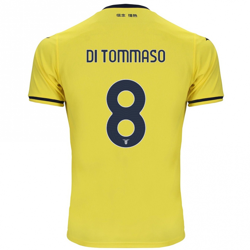 Damen Fußball Leonardo Di Tommaso #8 Gelb Auswärtstrikot Trikot 2024/25 T-Shirt Luxemburg