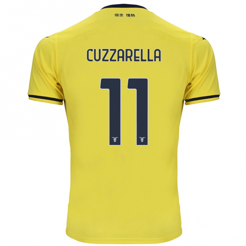 Damen Fußball Cristian Cuzzarella #11 Gelb Auswärtstrikot Trikot 2024/25 T-Shirt Luxemburg