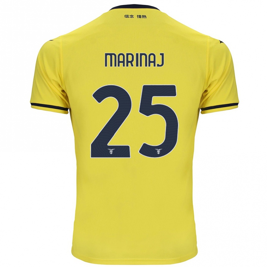 Damen Fußball Kledi Marinaj #25 Gelb Auswärtstrikot Trikot 2024/25 T-Shirt Luxemburg