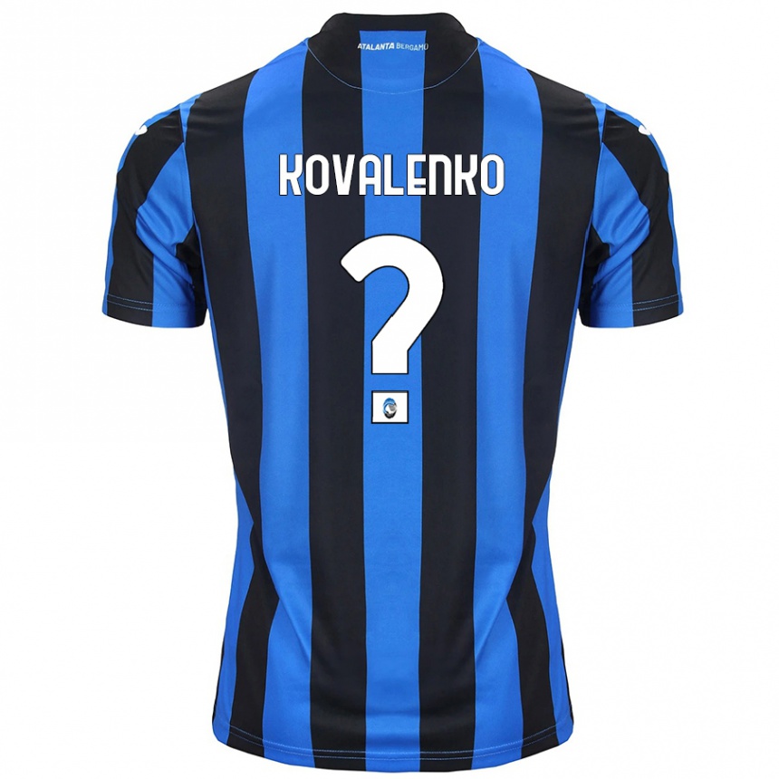 Kinder Fußball Viktor Kovalenko #0 Blau Schwarz Heimtrikot Trikot 2024/25 T-Shirt Luxemburg