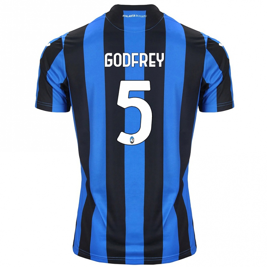 Kinder Fußball Ben Godfrey #5 Blau Schwarz Heimtrikot Trikot 2024/25 T-Shirt Luxemburg