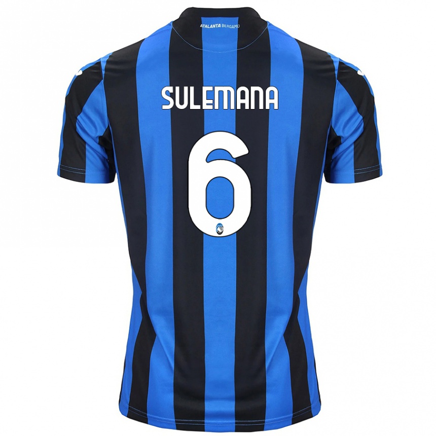 Kinder Fußball Ibrahim Sulemana #6 Blau Schwarz Heimtrikot Trikot 2024/25 T-Shirt Luxemburg