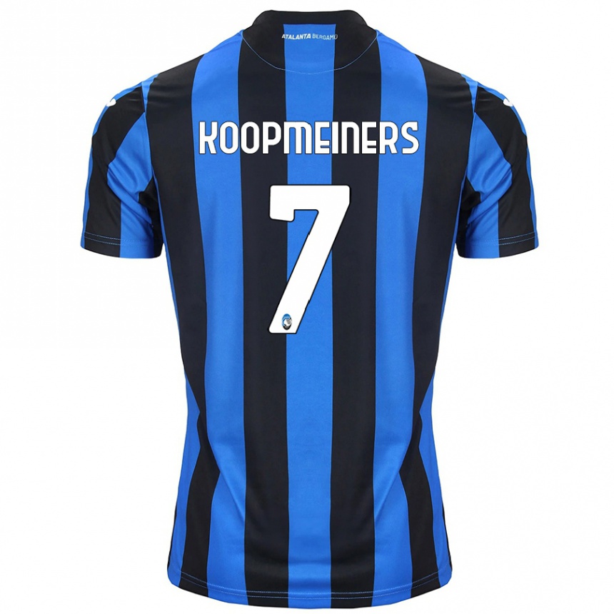 Kinder Fußball Teun Koopmeiners #7 Blau Schwarz Heimtrikot Trikot 2024/25 T-Shirt Luxemburg