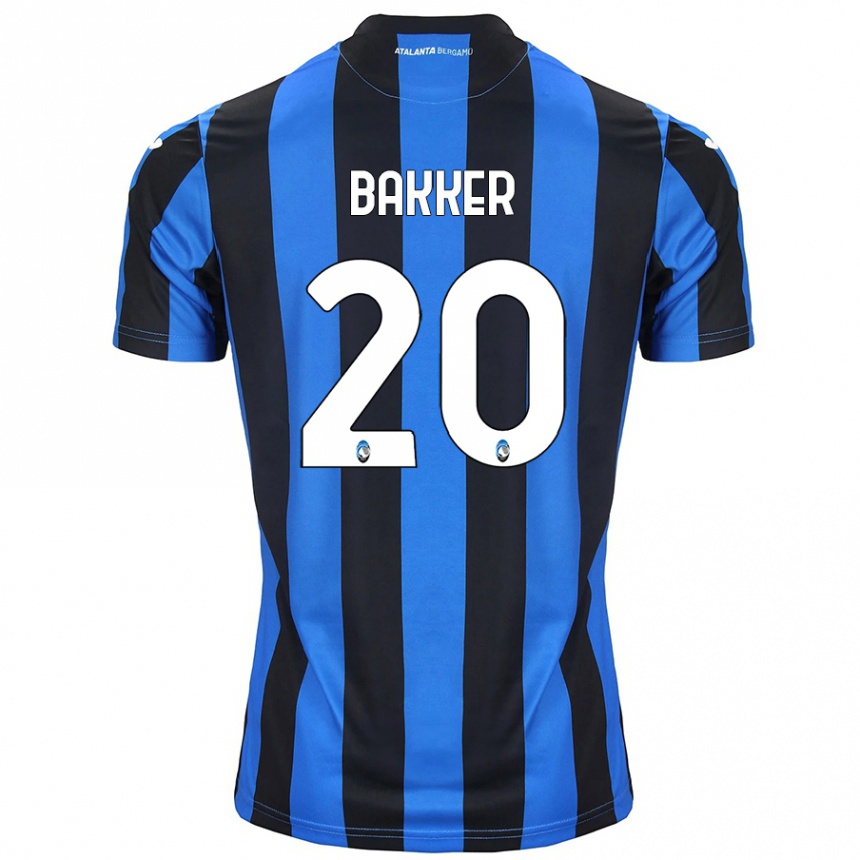 Kinder Fußball Mitchel Bakker #20 Blau Schwarz Heimtrikot Trikot 2024/25 T-Shirt Luxemburg