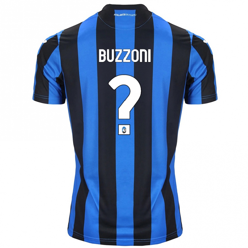 Kinder Fußball Giorgio Buzzoni #0 Blau Schwarz Heimtrikot Trikot 2024/25 T-Shirt Luxemburg