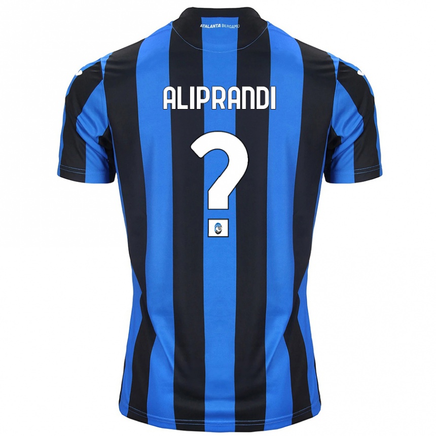 Kinder Fußball Mattia Aliprandi #0 Blau Schwarz Heimtrikot Trikot 2024/25 T-Shirt Luxemburg