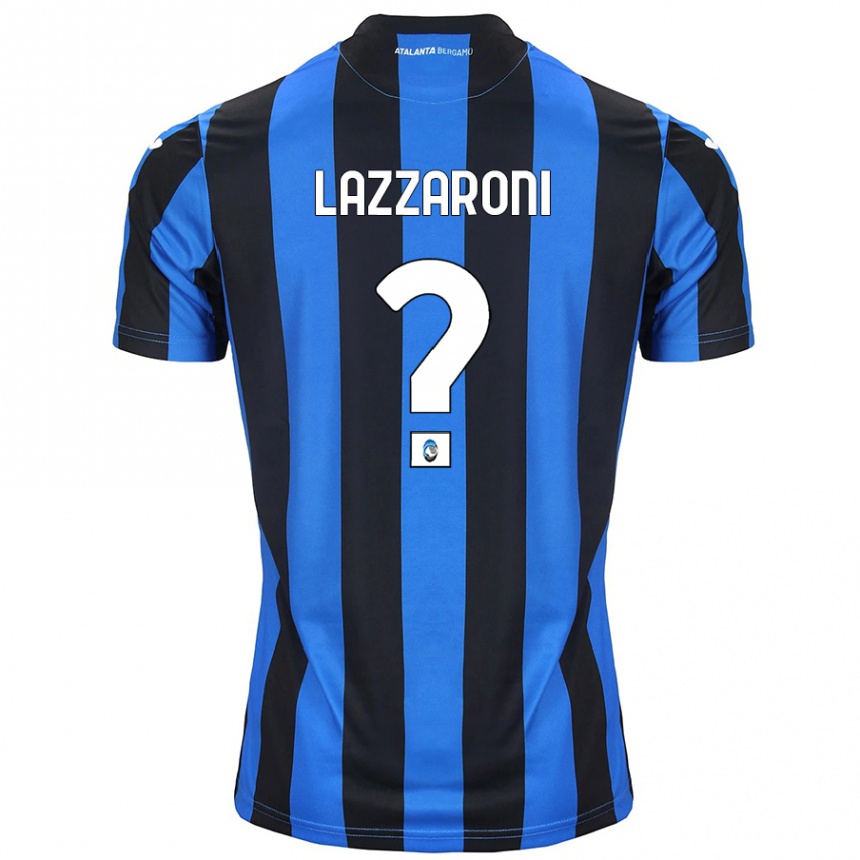 Kinder Fußball Andrea Lazzaroni #0 Blau Schwarz Heimtrikot Trikot 2024/25 T-Shirt Luxemburg