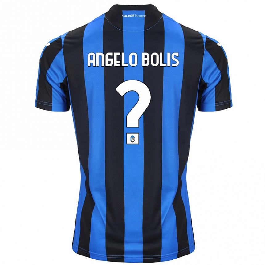 Kinder Fußball Tommaso Angelo Bolis #0 Blau Schwarz Heimtrikot Trikot 2024/25 T-Shirt Luxemburg