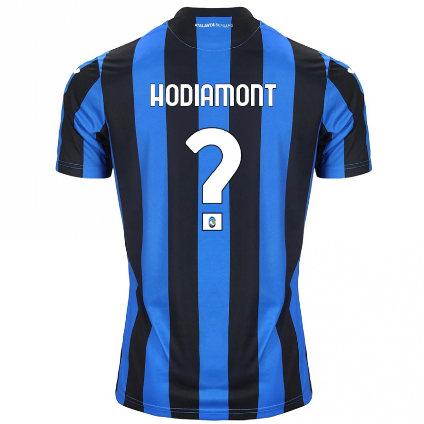 Kinder Fußball Lyam Hodiamont #0 Blau Schwarz Heimtrikot Trikot 2024/25 T-Shirt Luxemburg