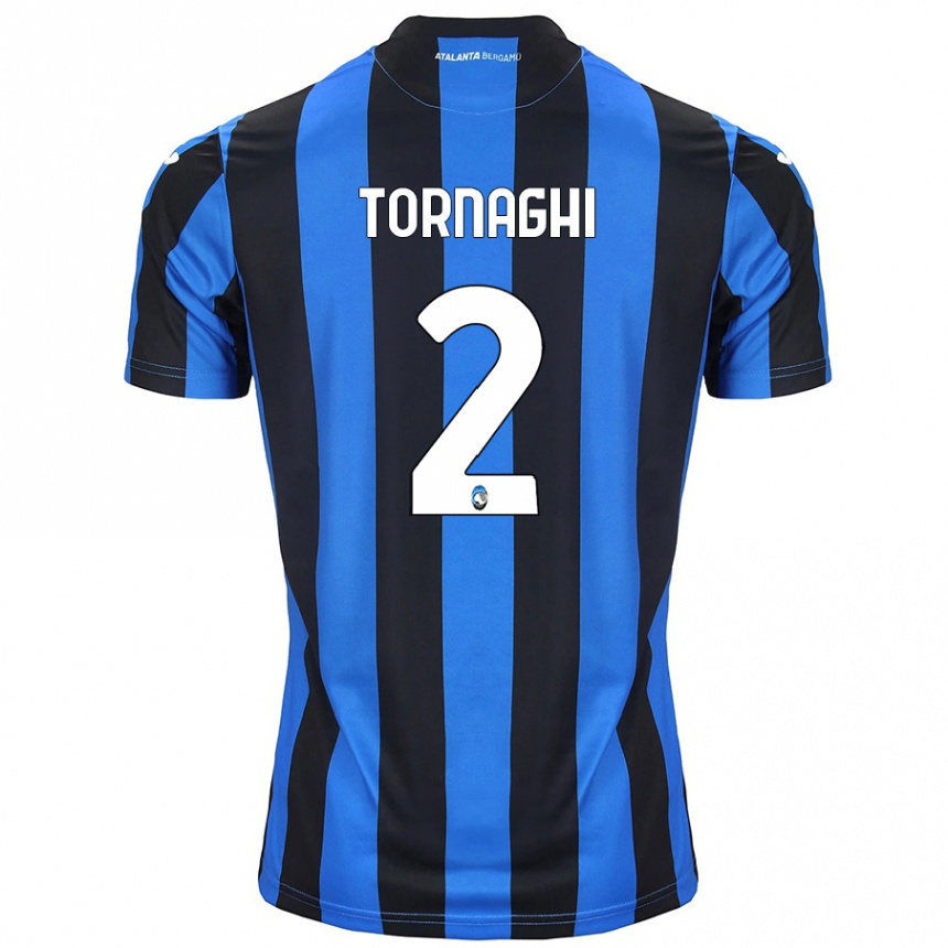 Kinder Fußball Pietro Tornaghi #2 Blau Schwarz Heimtrikot Trikot 2024/25 T-Shirt Luxemburg