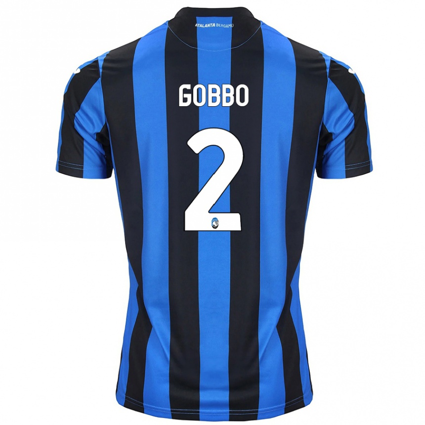 Kinder Fußball Luca Gobbo #2 Blau Schwarz Heimtrikot Trikot 2024/25 T-Shirt Luxemburg