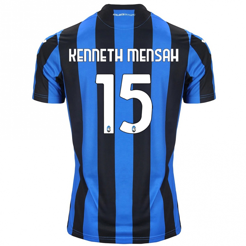 Kinder Fußball Anthony Kenneth Mensah #15 Blau Schwarz Heimtrikot Trikot 2024/25 T-Shirt Luxemburg