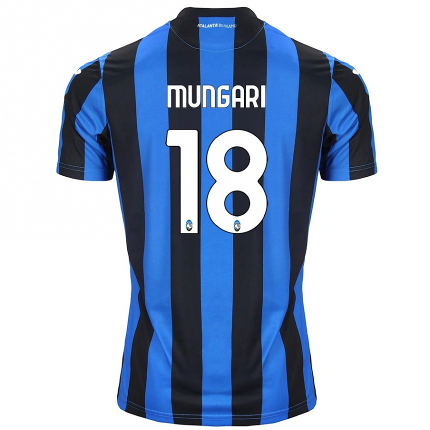 Kinder Fußball Giuseppe Mungari #18 Blau Schwarz Heimtrikot Trikot 2024/25 T-Shirt Luxemburg