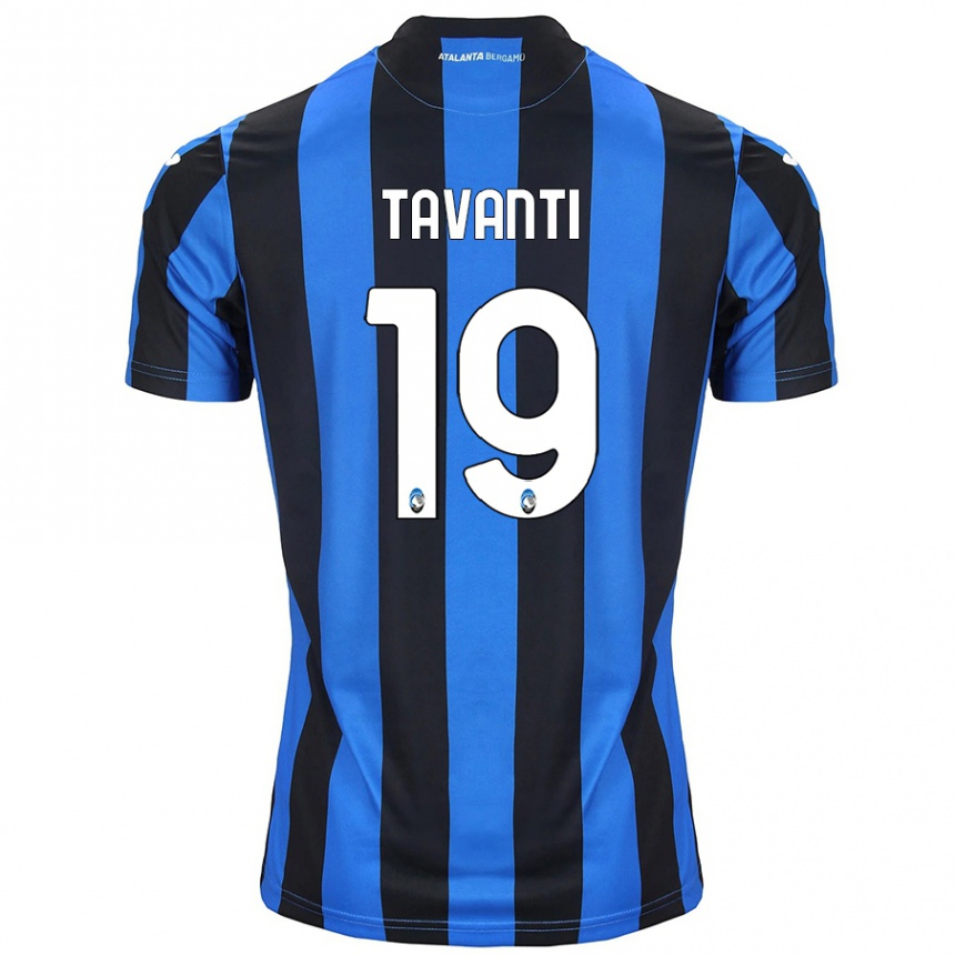 Kinder Fußball Mattia Tavanti #19 Blau Schwarz Heimtrikot Trikot 2024/25 T-Shirt Luxemburg