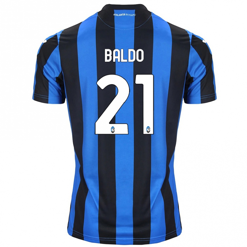 Kinder Fußball Nicolò Baldo #21 Blau Schwarz Heimtrikot Trikot 2024/25 T-Shirt Luxemburg