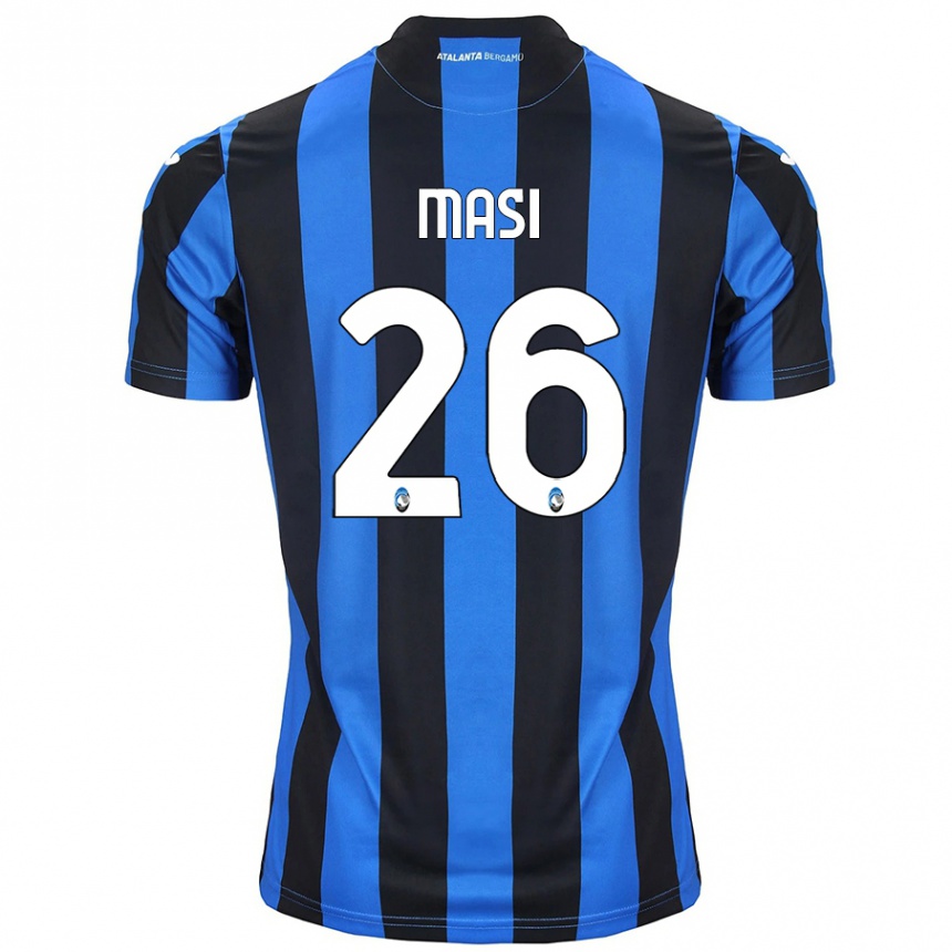 Kinder Fußball Alberto Masi #26 Blau Schwarz Heimtrikot Trikot 2024/25 T-Shirt Luxemburg