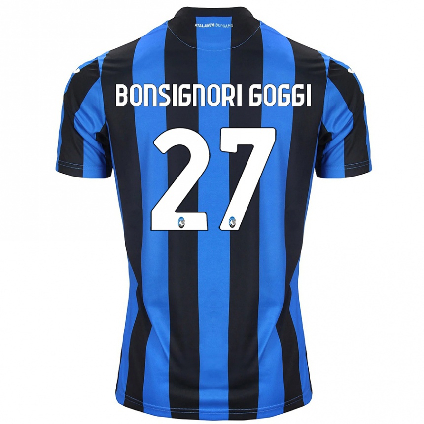 Kinder Fußball Lorenzo Bonsignori Goggi #27 Blau Schwarz Heimtrikot Trikot 2024/25 T-Shirt Luxemburg