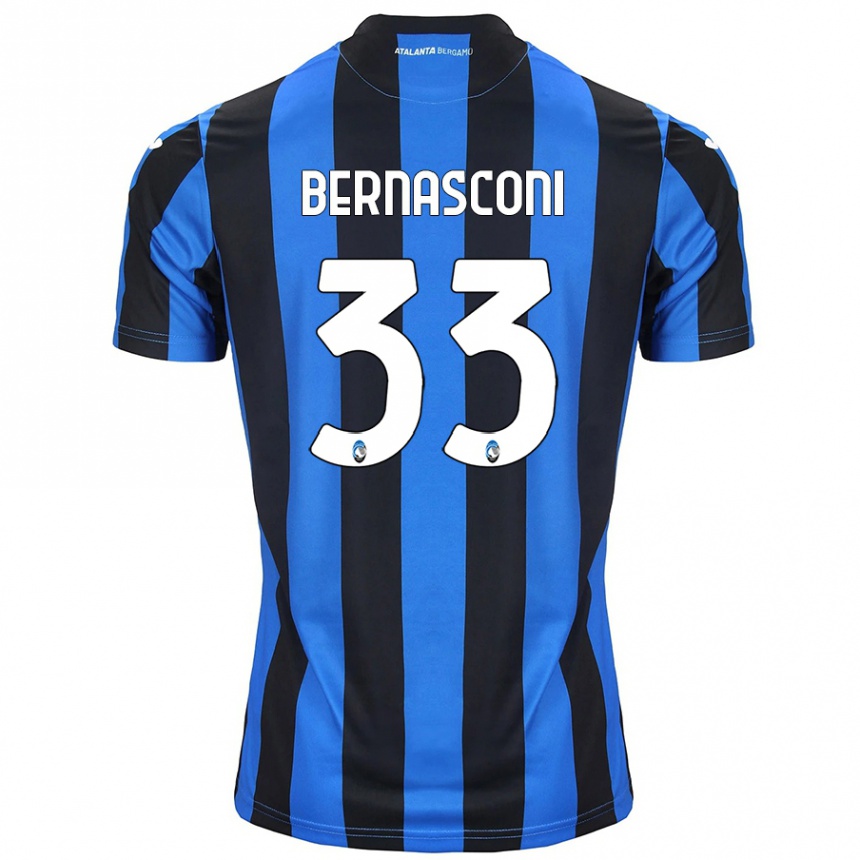 Kinder Fußball Lorenzo Bernasconi #33 Blau Schwarz Heimtrikot Trikot 2024/25 T-Shirt Luxemburg