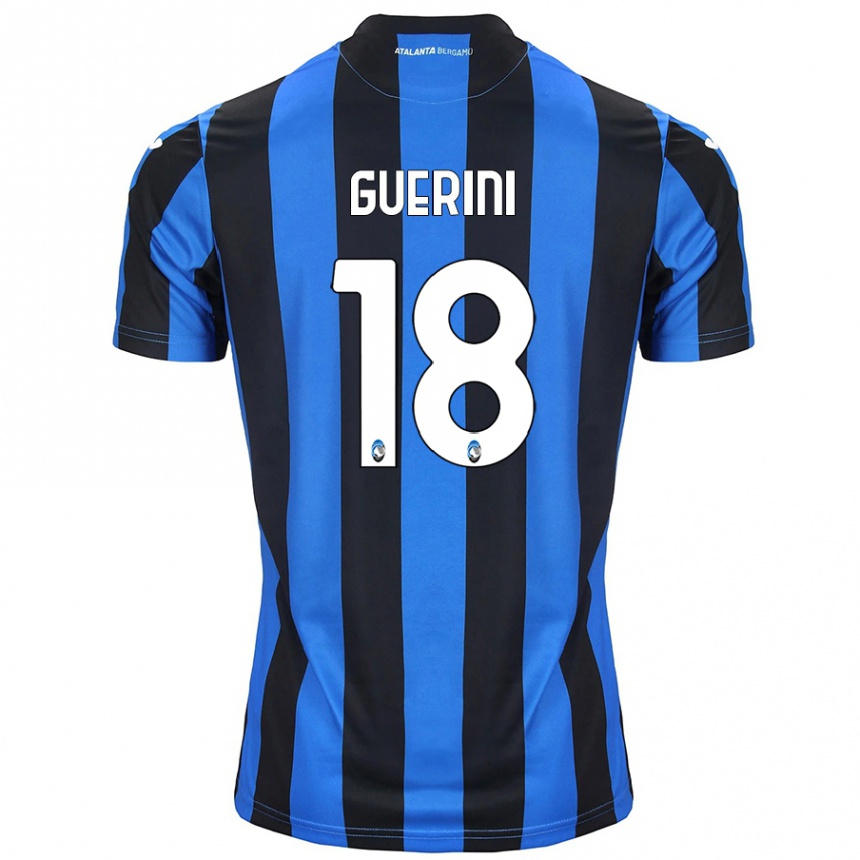 Kinder Fußball Alessio Guerini #18 Blau Schwarz Heimtrikot Trikot 2024/25 T-Shirt Luxemburg