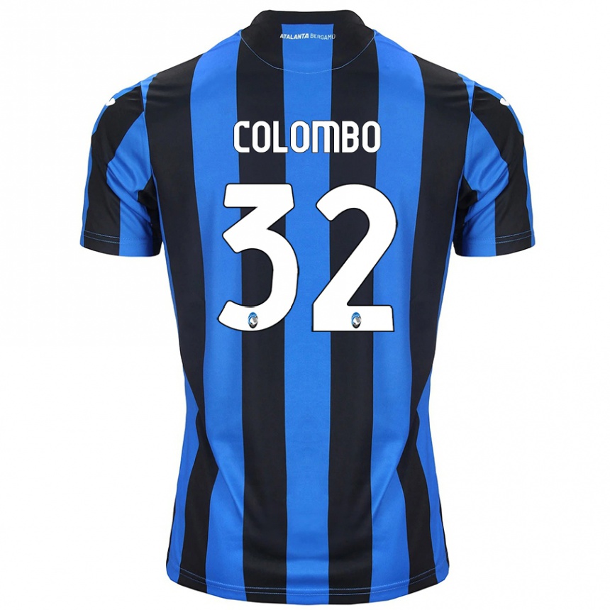 Kinder Fußball Matteo Colombo #32 Blau Schwarz Heimtrikot Trikot 2024/25 T-Shirt Luxemburg