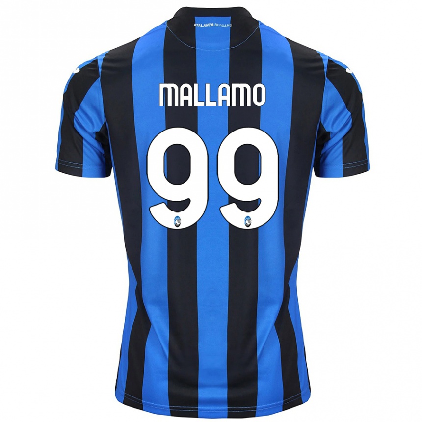 Kinder Fußball Alessandro Mallamo #99 Blau Schwarz Heimtrikot Trikot 2024/25 T-Shirt Luxemburg