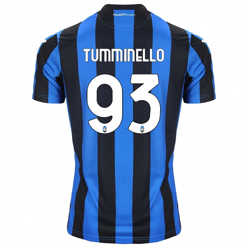 Kinder Fußball Marco Tumminello #93 Blau Schwarz Heimtrikot Trikot 2024/25 T-Shirt Luxemburg