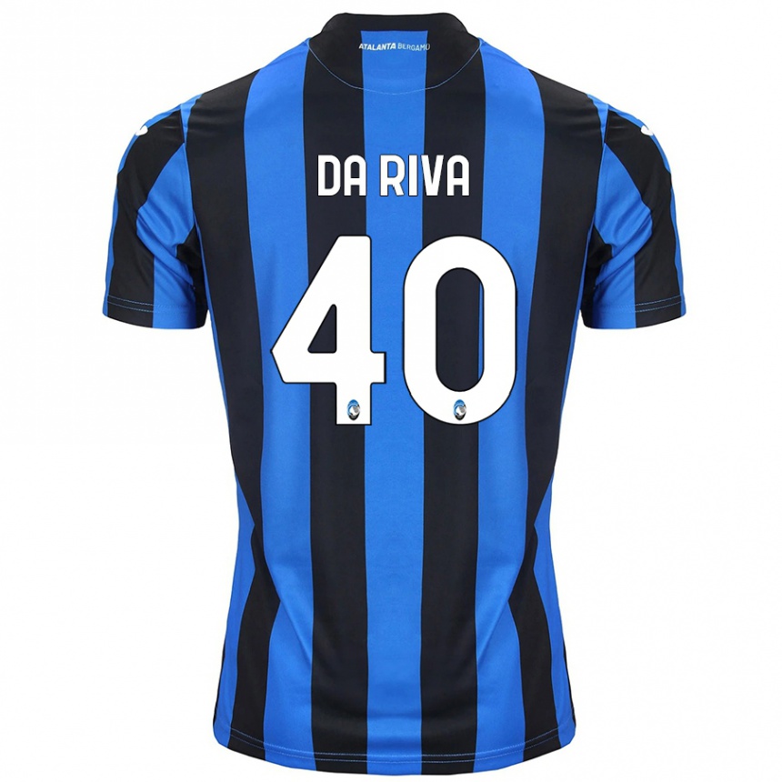 Kinder Fußball Jacopo Da Riva #40 Blau Schwarz Heimtrikot Trikot 2024/25 T-Shirt Luxemburg