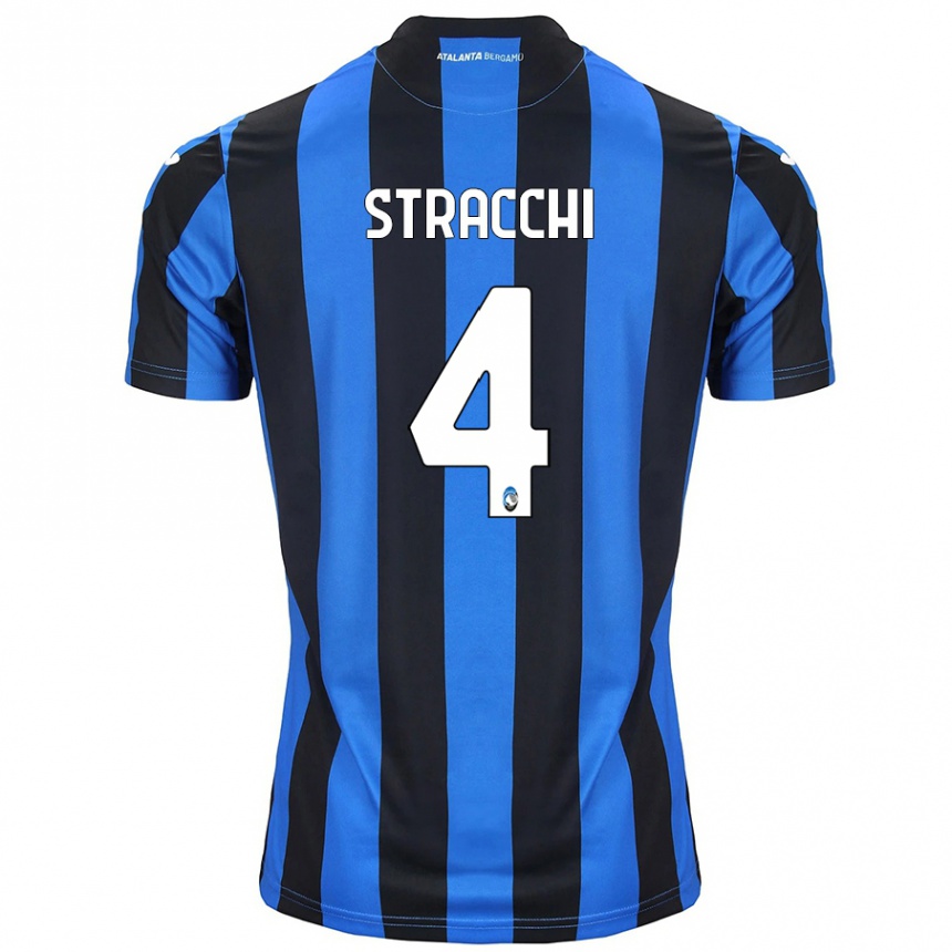 Kinder Fußball Daniela Stracchi #4 Blau Schwarz Heimtrikot Trikot 2024/25 T-Shirt Luxemburg