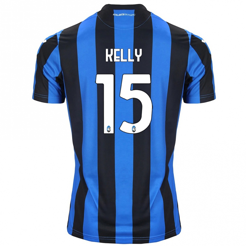 Kinder Fußball Maegan Kelly #15 Blau Schwarz Heimtrikot Trikot 2024/25 T-Shirt Luxemburg