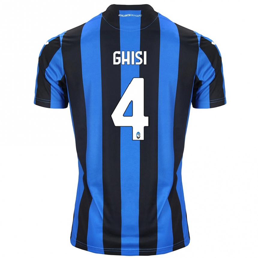 Kinder Fußball Laura Ghisi #4 Blau Schwarz Heimtrikot Trikot 2024/25 T-Shirt Luxemburg