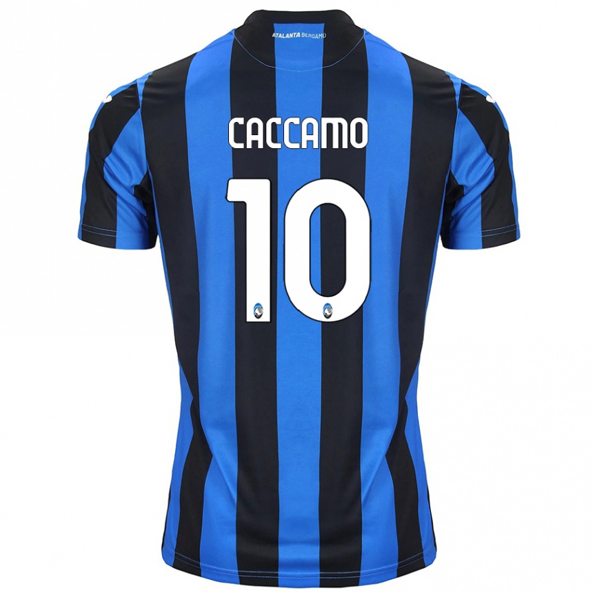 Kinder Fußball Patrizia Caccamo #10 Blau Schwarz Heimtrikot Trikot 2024/25 T-Shirt Luxemburg