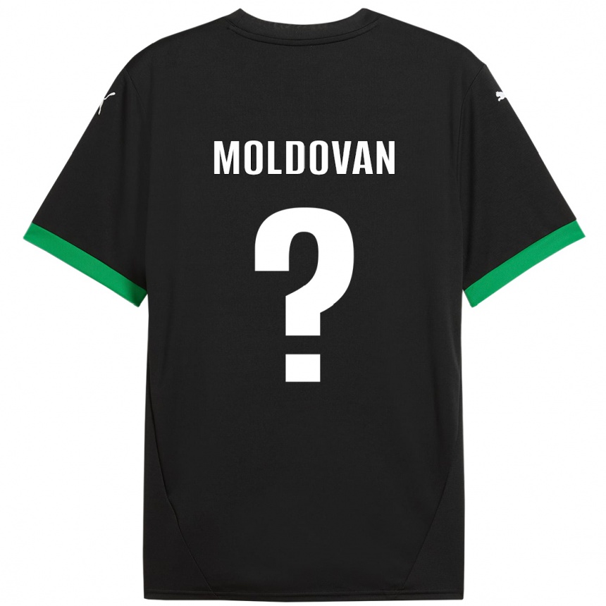 Kinder Fußball Horațiu Moldovan #0 Schwarz Dunkelgrün Heimtrikot Trikot 2024/25 T-Shirt Luxemburg