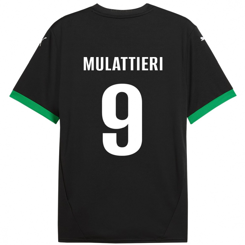 Kinder Fußball Samuele Mulattieri #9 Schwarz Dunkelgrün Heimtrikot Trikot 2024/25 T-Shirt Luxemburg