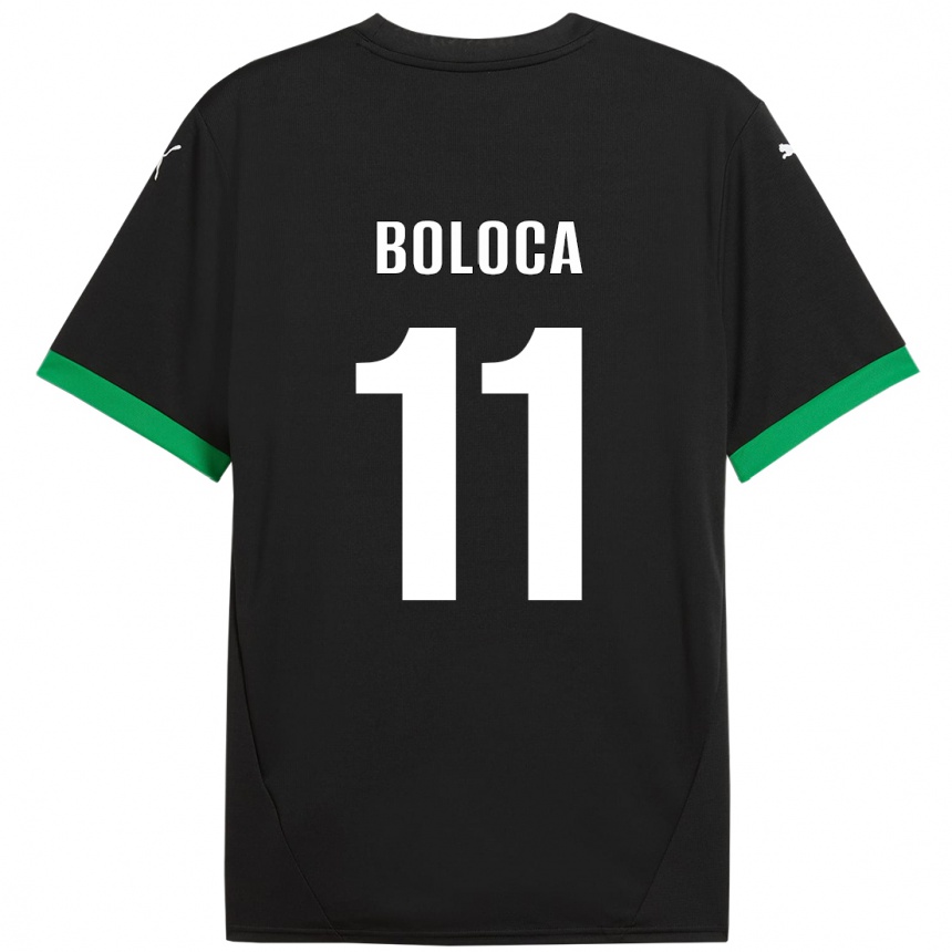 Kinder Fußball Daniel Boloca #11 Schwarz Dunkelgrün Heimtrikot Trikot 2024/25 T-Shirt Luxemburg