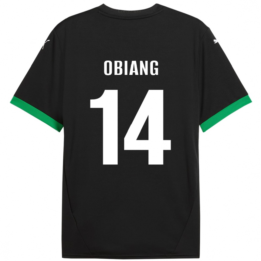 Kinder Fußball Pedro Obiang #14 Schwarz Dunkelgrün Heimtrikot Trikot 2024/25 T-Shirt Luxemburg