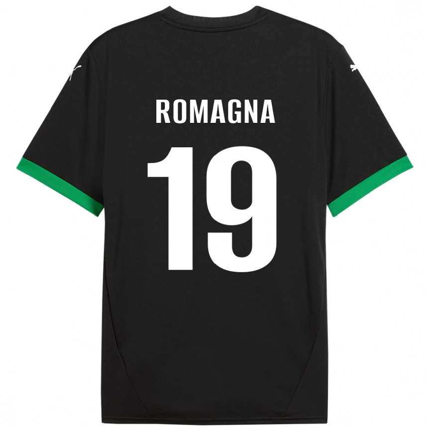 Kinder Fußball Filippo Romagna #19 Schwarz Dunkelgrün Heimtrikot Trikot 2024/25 T-Shirt Luxemburg