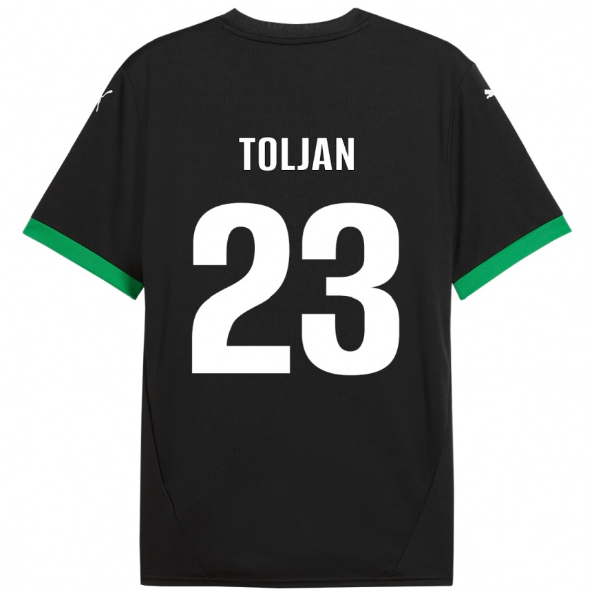 Kinder Fußball Jeremy Toljan #23 Schwarz Dunkelgrün Heimtrikot Trikot 2024/25 T-Shirt Luxemburg