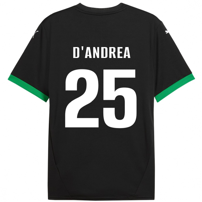 Kinder Fußball Luca D'andrea #25 Schwarz Dunkelgrün Heimtrikot Trikot 2024/25 T-Shirt Luxemburg