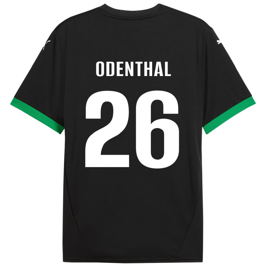 Kinder Fußball Cas Odenthal #26 Schwarz Dunkelgrün Heimtrikot Trikot 2024/25 T-Shirt Luxemburg