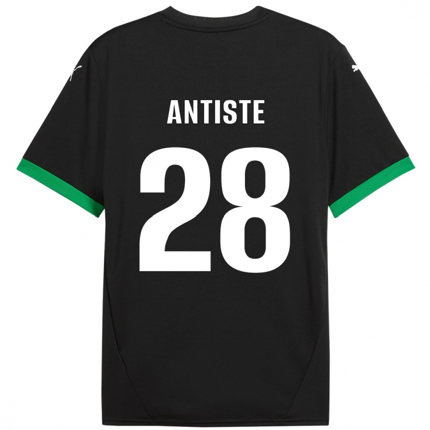 Kinder Fußball Janis Antiste #28 Schwarz Dunkelgrün Heimtrikot Trikot 2024/25 T-Shirt Luxemburg